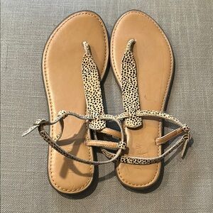 J Crew Women’s Soccer Leopard Print Sandals Size 12